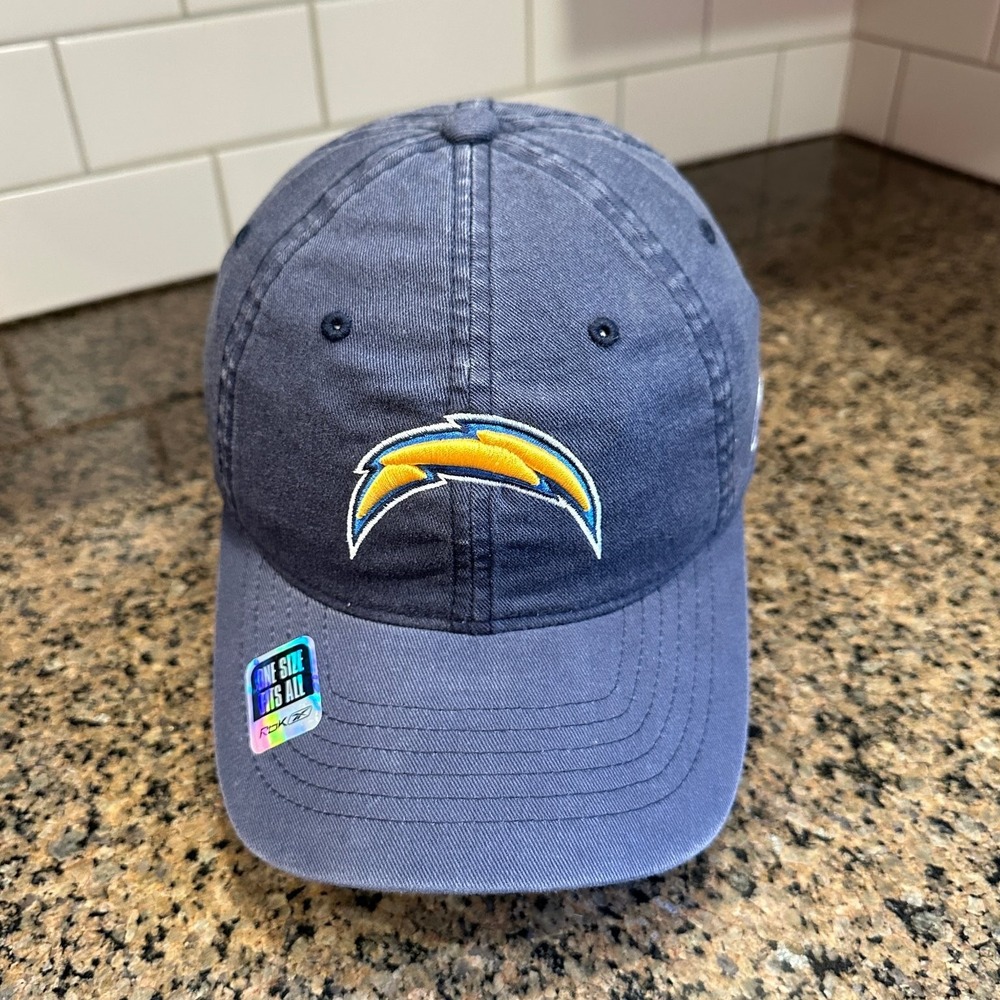 Vtg Los Angeles Chargers Hat Reebok NFL Sideline Blue Stretch Fit Deadstock New